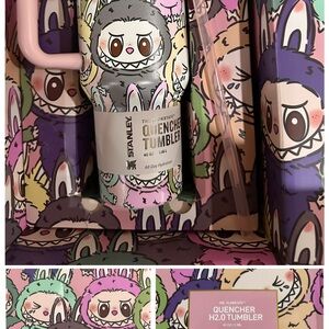 Stanley Quencher H2.0 Tumbler - Pink and Purple Labubu Design Authentic